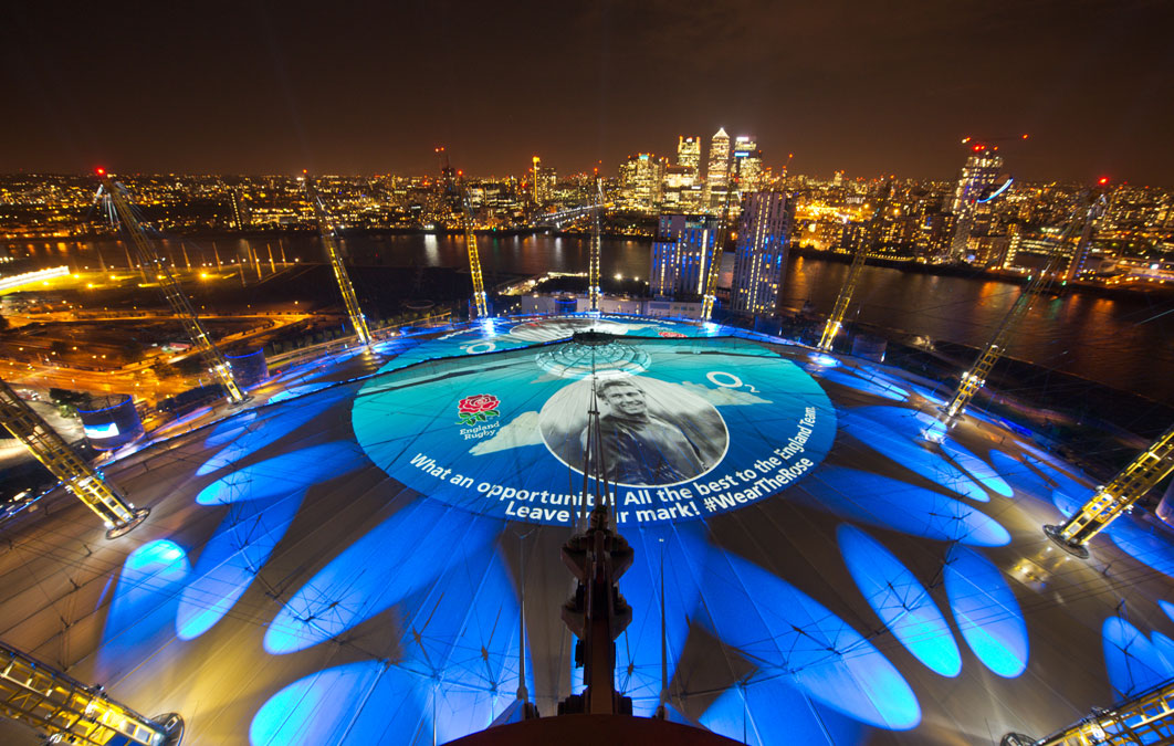 Rose on the Roof at the O2 for the 2015 Rugby World Cup